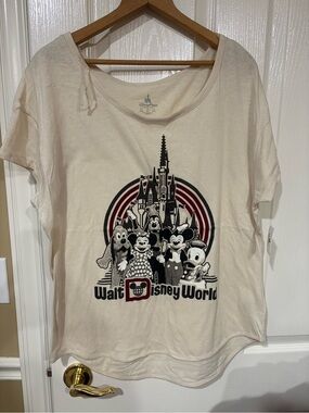 NWT- Disney Cream Walt Disney World Character Graphic Tee